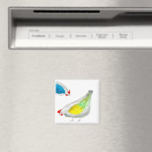 Mooie kippen aquarel magneet (Insitu (Vaatwasser))