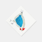Mooie kippen aquarel servet (Hoek)