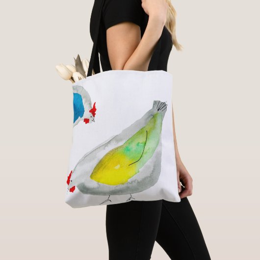 Mooie kippen aquarel tote bag (Dichtbij)