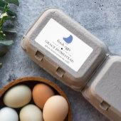 Mooie Kippenboerderij Blauw Eierdoos Label