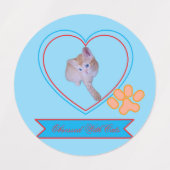 Mooie Kitten Foto, Pootafdruk, Humor Tekst Labels (Design 2)