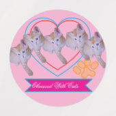 Mooie Kitten Foto, Pootafdruk, Humor Tekst Labels (Design 1)