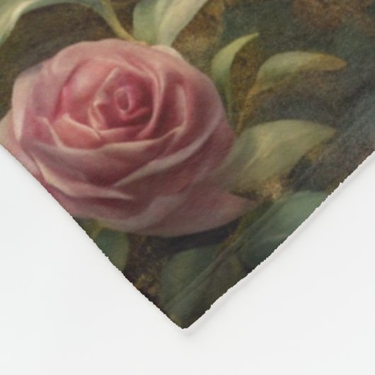 Mooie kitten in Roos Garden (Shabby Chic) Fleece Deken (Hoek)