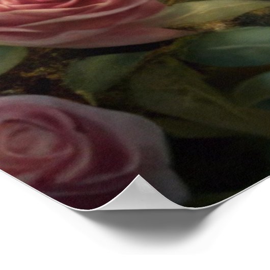 Mooie kitten in Roos Garden (Shabby Chic) Poster (Hoek)