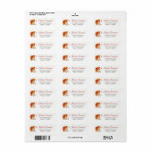 Mooie Kitten Kat Rood Geel Paraplu Herfst Etiket (Full Sheet)