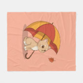 Mooie Kitten Kat Rood Geel Paraplu Herfst Roze Fleece Deken (Voorkant (Horizontaal))