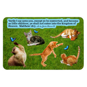 Mooie Kitten Schrift Magneet Mattheüs 18:3