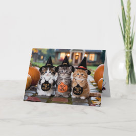 Mooie Kitten Trick-or-Treat Kaart