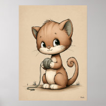 Mooie Kittenkinderkamer Muur Kunst Scandinavische