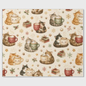 Mooie Kittens Heet Chocolade Kerst Inpakpapier (Vlak)