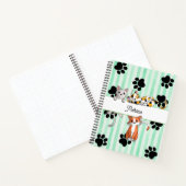 Mooie Kittens & poten, groene strepen Spiraal Notitieboek (Binnen)