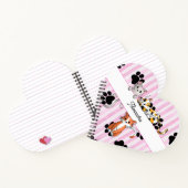 Mooie Kittens & poten, roze strepen hartvormig Notitieboek (Binnen)