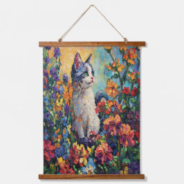 Mooie Kittens Tuin Wandtapijt – Bloemen en Vlinder Hangend Wandkleed