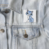 Mooie Kitty Badge Vierkante Button 5,1 Cm (In situ)