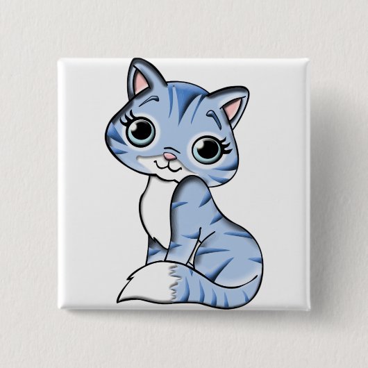 Mooie Kitty Badge Vierkante Button 5,1 Cm (Voorkant)
