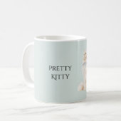Mooie Kitty Blauwe Strik Koffiemok (Voorkant links)