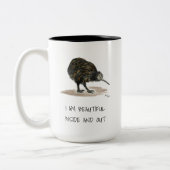 Mooie Kiwi-affirmaties Mok van tweetone koffie (Links)