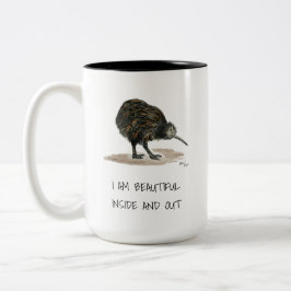 Mooie Kiwi-affirmaties Mok van tweetone koffie