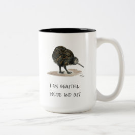 Mooie Kiwi-affirmaties Mok van tweetone koffie
