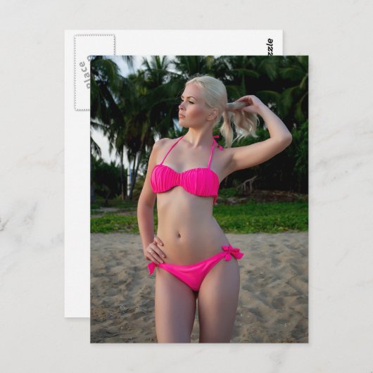 Mooie klankklode in Hot Pink Briefkaart (Voorkant / Achterkant)