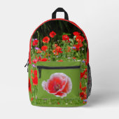 Mooie klaprozen overal bedrukte rugzak (Voorkant)