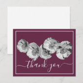 Mooie klaprozen wijn achtergrond bedankt briefkaart (Voorkant / Achterkant)