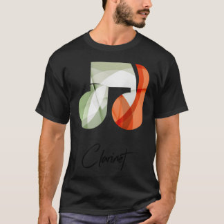 Mooie klarinet muzieknoten retro t-shirt