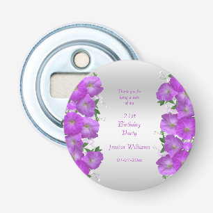 Mooie Klasse Petunia's Bloemige Verjaardag Button Flesopener