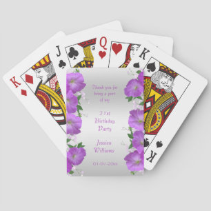 Mooie Klasse Petunia's Bloemige Verjaardag Pokerkaarten