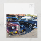 Mooie klassieke auto's op het Show van de auto Briefkaart (Voorkant / Achterkant)