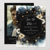 Mooie klassieke hemelse bruiloft save the date (Voorkant / Achterkant)
