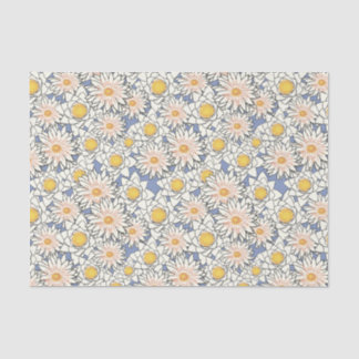 Mooie klassieke retro patroon l Gele bloemen Tissuepapier