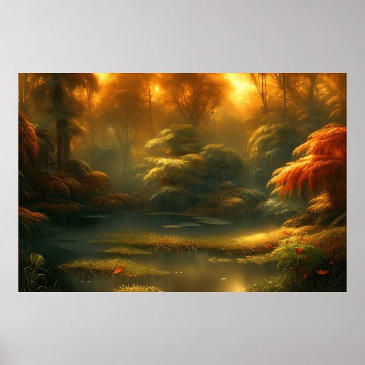 Mooie klassieke serene landschap kleine griepokken poster (Voorkant)