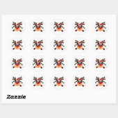 Mooie klassieke winter rode buffel plaid springen ronde sticker (Vel)
