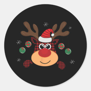 Mooie klassieke winter rode buffel plaid springen ronde sticker