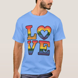Mooie klassieker en Elegante Liefde LGBTQ Regenboo T-shirt