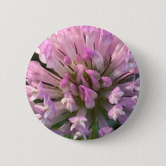 Mooie klaverbloem ronde button 5,7 cm (Voorkant)