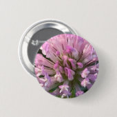 Mooie klaverbloem ronde button 5,7 cm (Voorkant /achterkant)