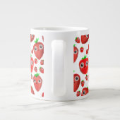 Mooie kleine aardbeien grote koffiekop (Achterkant)