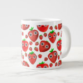 Mooie kleine aardbeien grote koffiekop (Voorkant rechts)