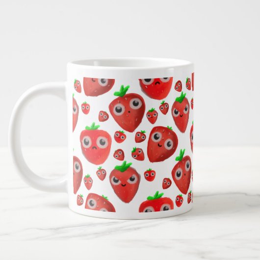 Mooie kleine aardbeien grote koffiekop (Links)