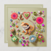 Mooie kleine baardagaam feestdagenkaart (Voorkant / Achterkant)