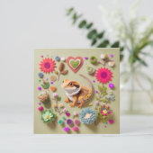 Mooie kleine baardagaam feestdagenkaart (Staand voorkant)