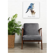 Mooie Kleine Berg Blauwe Spreeuw Waterverfschilder Canvas Afdruk