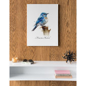 Mooie Kleine Berg Blauwe Spreeuw Waterverfschilder Canvas Afdruk