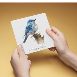 Mooie Kleine Berg Blauwe Vogel Aquarel, op maat ge Kaart