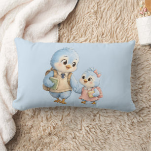 Mooie Kleine Blauwe Vogel Broer Worp Kussen Decor