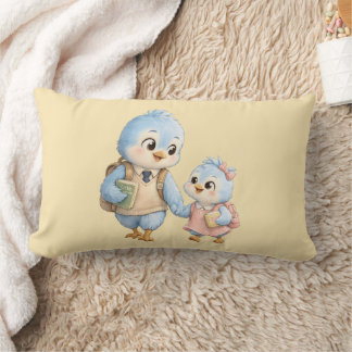 Mooie Kleine Blauwe Vogel Broer Worp Kussen Decor