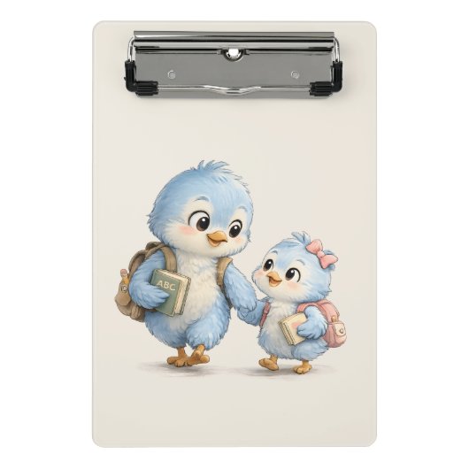 Mooie Kleine Blauwe Vogel Mini Klembord (Voorkant)