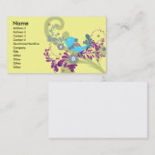 Mooie kleine blauwe vogel vector visitekaartje (Voorkant / Achterkant)